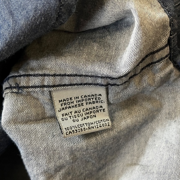 Naked & Famous Japanese Cotton Chambray Button Down Shirt - Men's Size S - Blue - Picture 5 of 9